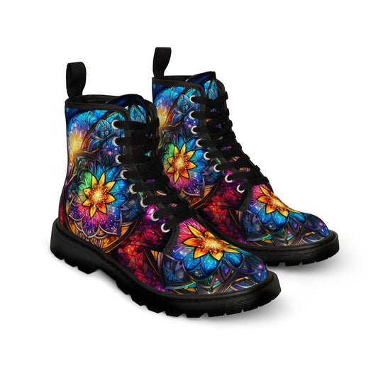 Stained Glass Women's Canvas Boots