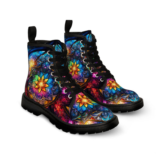 Stained Glass Men's Canvas Boots