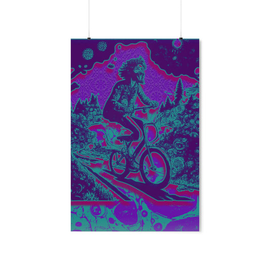 Colorful Bike Ride Acid Trip Bicycle Day Premium Matte Poster