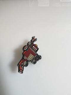 Red Walking Robot Pin